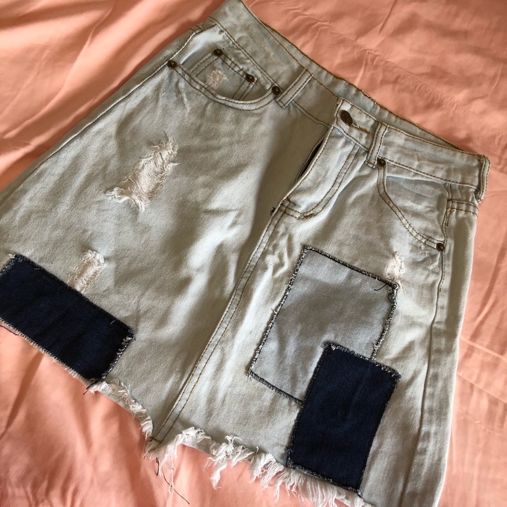 Jean Skirt with patches